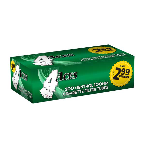 4 Aces tubes 200 ct. Menthol King