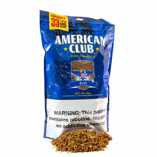 American Club Expanded Pipe Tobacco 1 lb (16oz) - Blue