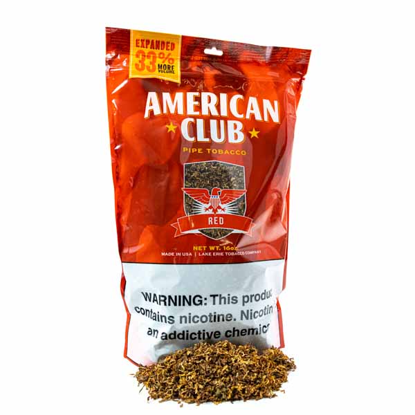 American Club Expanded Pipe Tobacco 1 lb (16oz) - Red