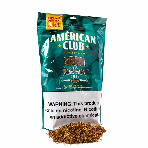 American Club Expanded Pipe Tobacco 1 lb (16oz) - Green