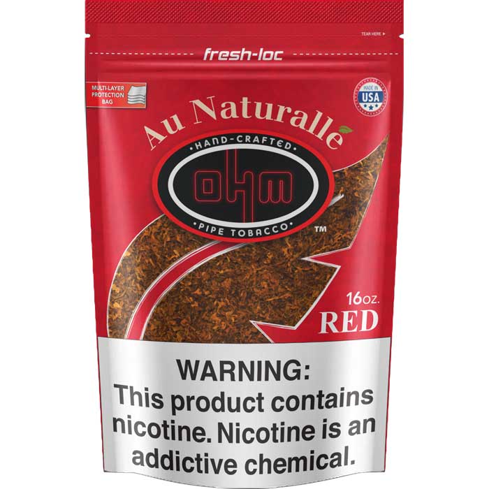 OHM Au Naturall'e Pipe Tobacco 1 lb (16oz) - Red