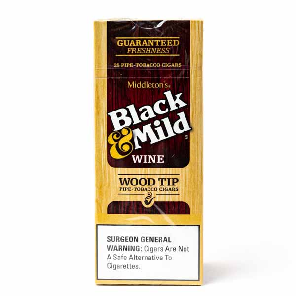 Black and Mild 25 ct. Upright - Wood Tip - Wine