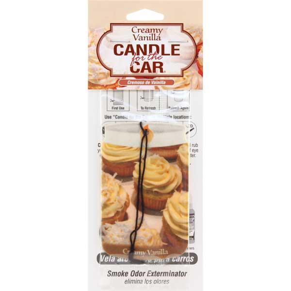 Candle for the Car Air Freshener - Creamy Vanilla