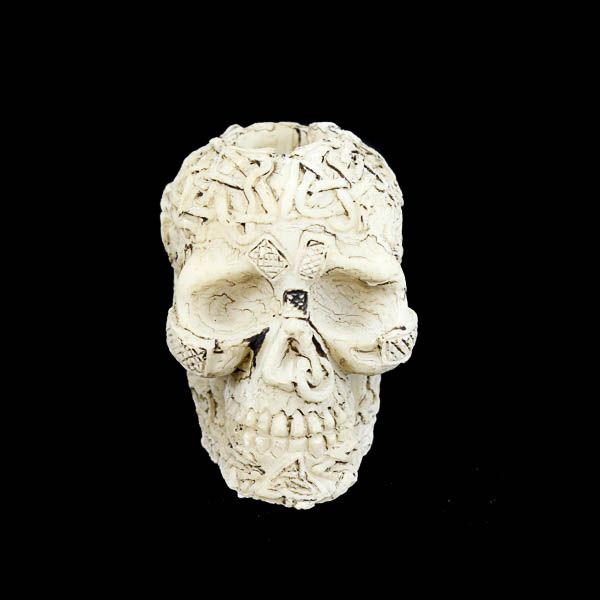 Ceramic Skull Snuffers - Carved