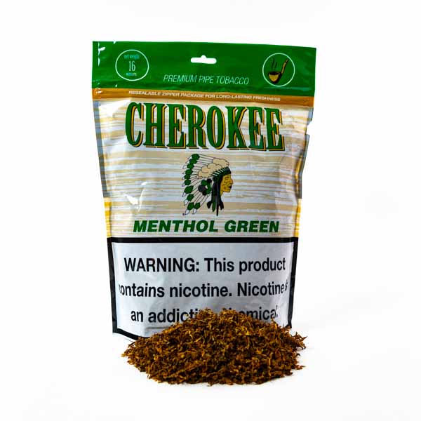 Cherokee Pipe Tobacco 1 lb (16oz) - Menthol Green