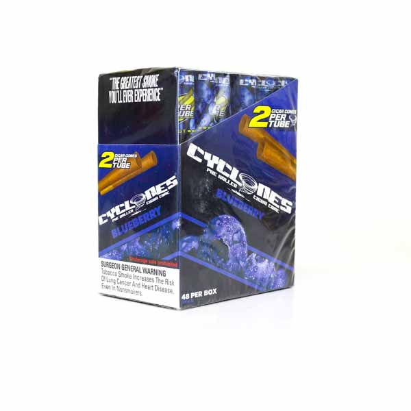 Cyclones 2 Per Tube Cigar Cones - 24/box  - Blueberry