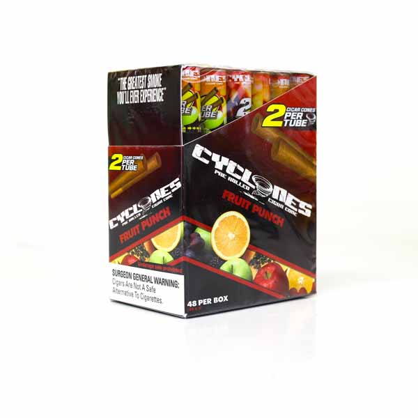 Cyclones 2 Per Tube Cigar Cones - 24/box - Fruit Punch