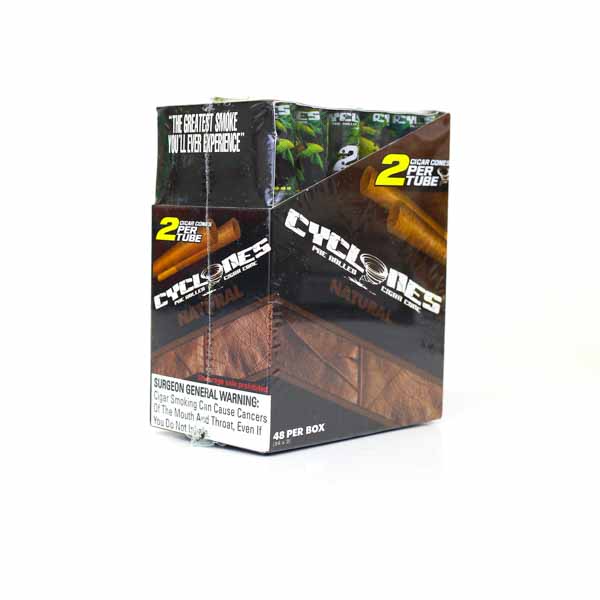 Cyclones 2 Per Tube Cigar Cones - 24/box - Natural