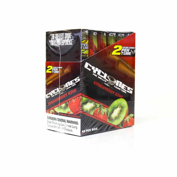 Cyclones 2 Per Tube Cigar Cones - 24/box - Strawberry/Kiwi
