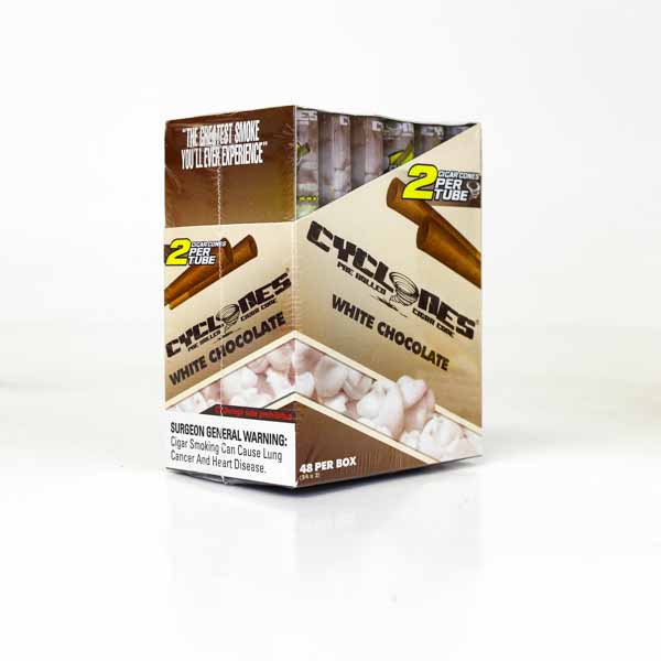 Cyclones 2 Per Tube Cigar Cones - 24/box - White Chocolate