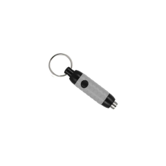 Rubberized Havana Retractable Cigar Punch with Key Ring - Gray