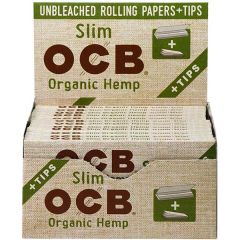 OCB Rolling Paper - Organic Hemp King Size Slim w/Tips Box