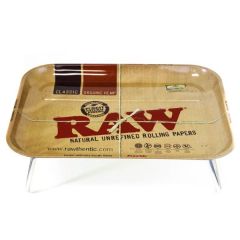 Raw Metal Rolling Tray with Legs