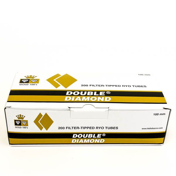 Double Diamond tubes 200 ct - Gold 100mm