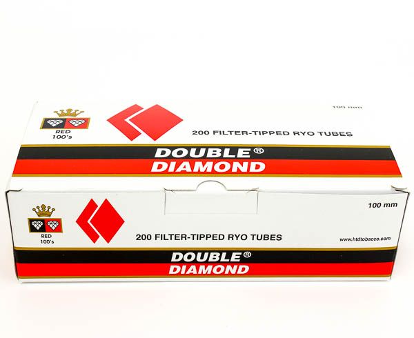 Double Diamond tubes 200 ct - Red 100mm