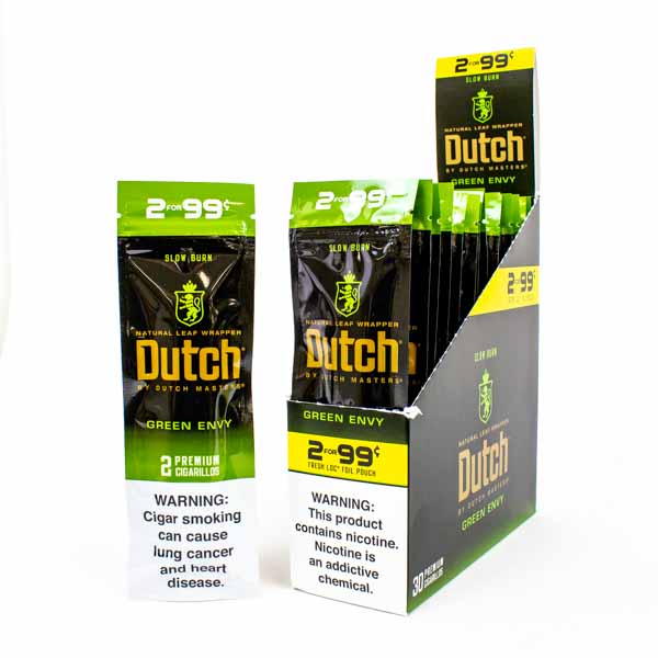 Dutch Natural Leaf Cigarillos - Green Envy Pouch