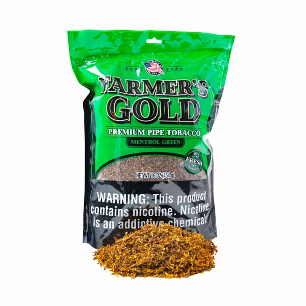 Farmer's Gold Pipe Tobacco 1 lb (16oz) - Menthol Green