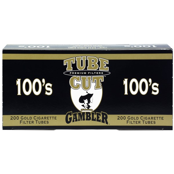 Gambler tubes 200 ct. TUBE CUT Gold 100mm