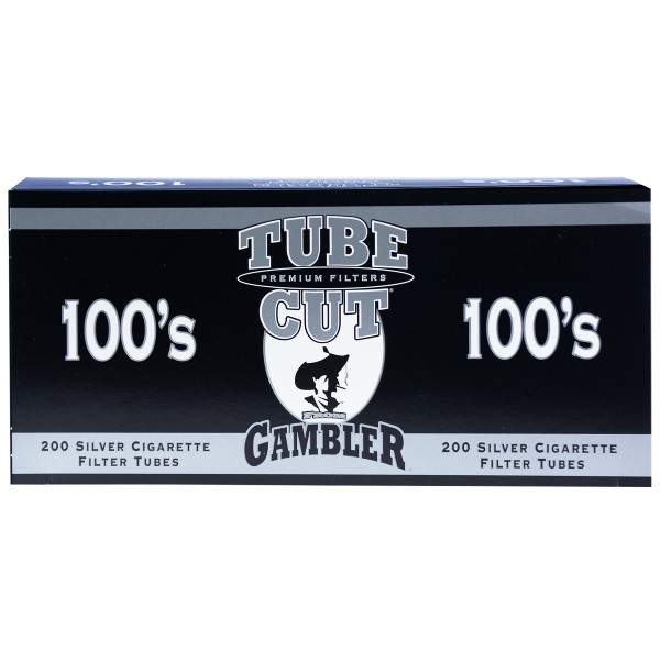 Gambler tubes 200 ct. TUBE CUT Silver 100mm