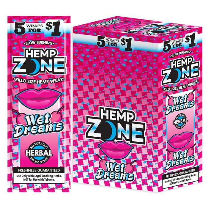 Hemp Zone Rillo Size Hemp Wrap - Wet Dreams - Cherry