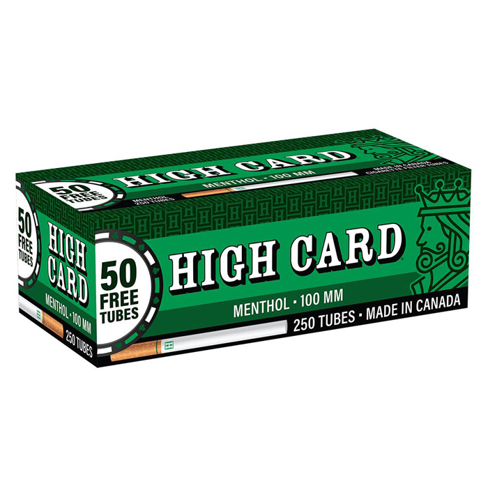 High Card Tubes 250ct Menthol 100mm