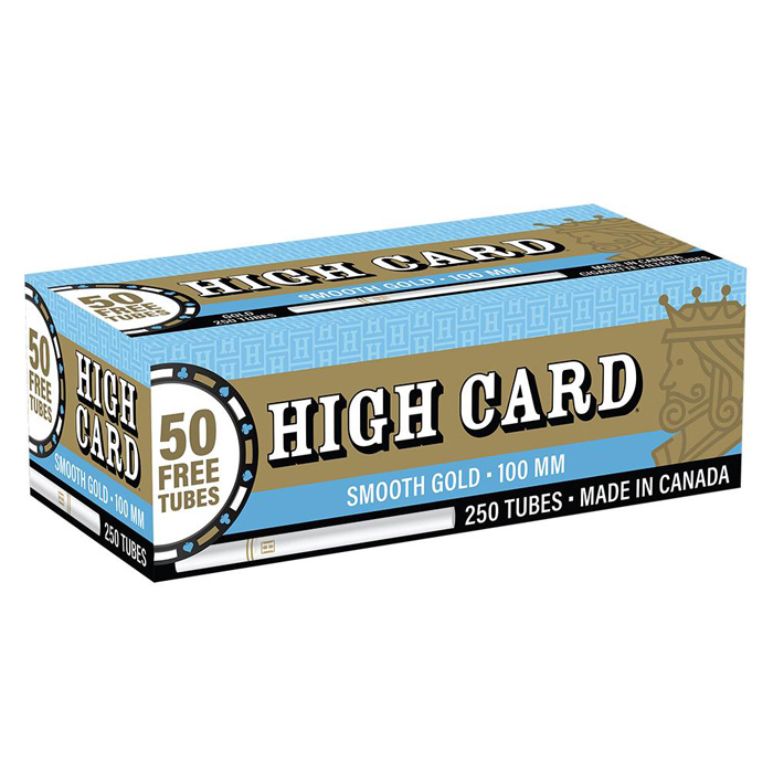 High Card Tubes 250ct Smooth Gold 100mm