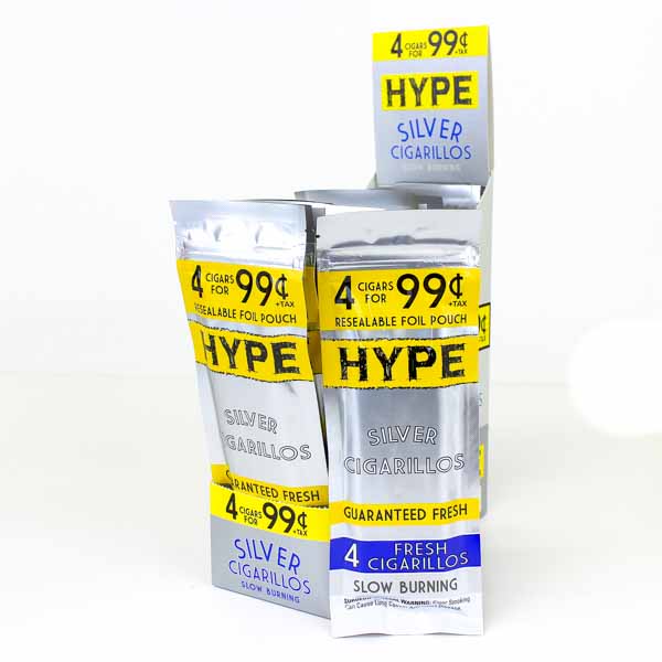 Hype Foil Pouch Cigarillos - 4 pack - Silver