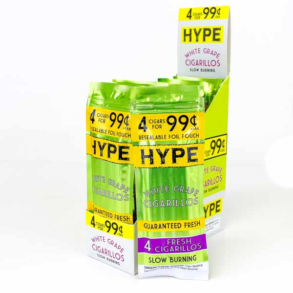 Hype Foil Pouch Cigarillos - 4 pack - White Grape 