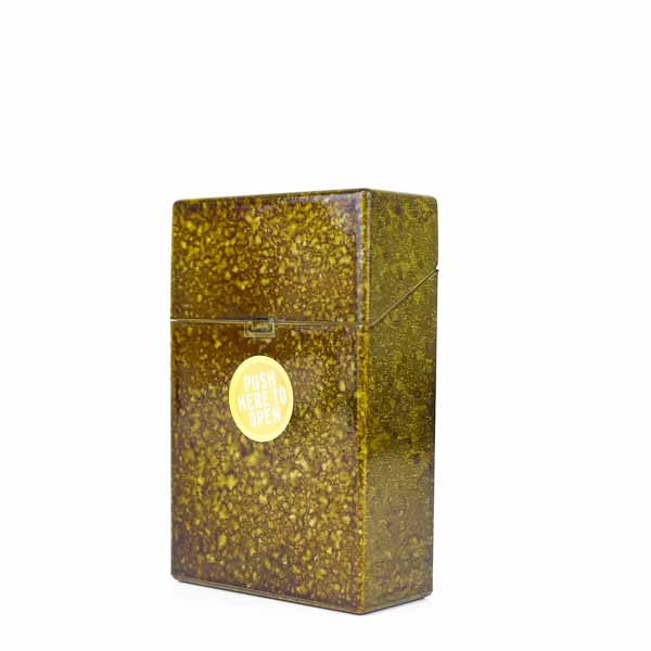 Speckled Marble Push Button Cigarette Case - King - Green