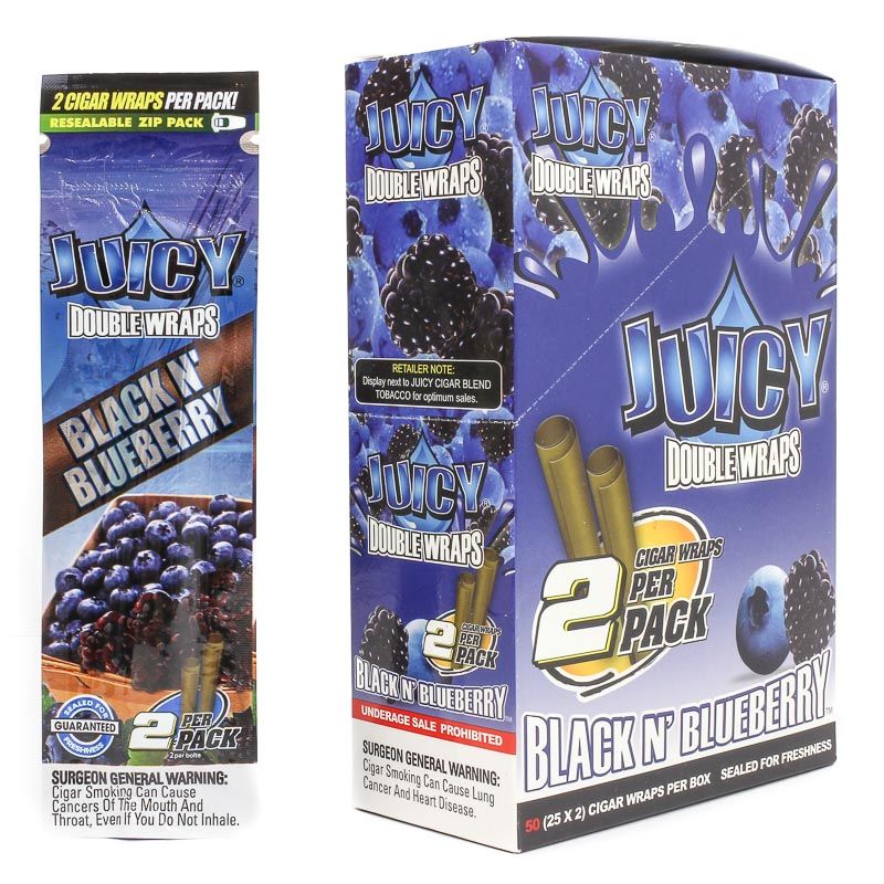 Juicy Double Blunt Wraps - Pouch - Black N Blueberry