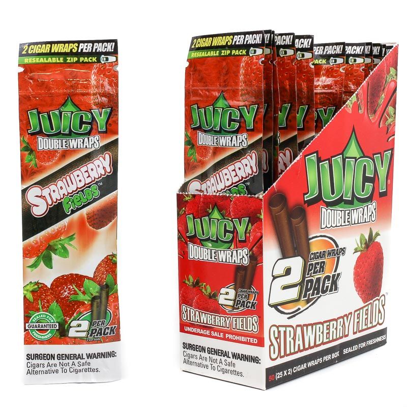 Juicy Double Blunt Wraps - Pouch - Strawberry Fields