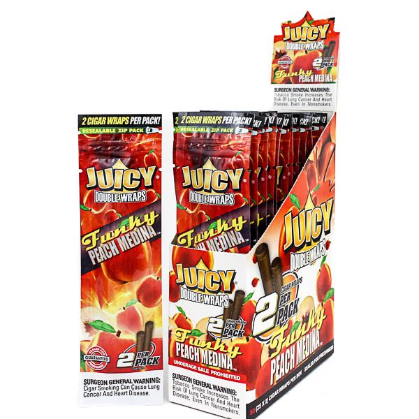 Juicy Double Blunt Wraps - Pouch - Peach Medina