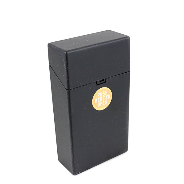 Metallic Color Push Button Cigarette Case - 100mm - Black