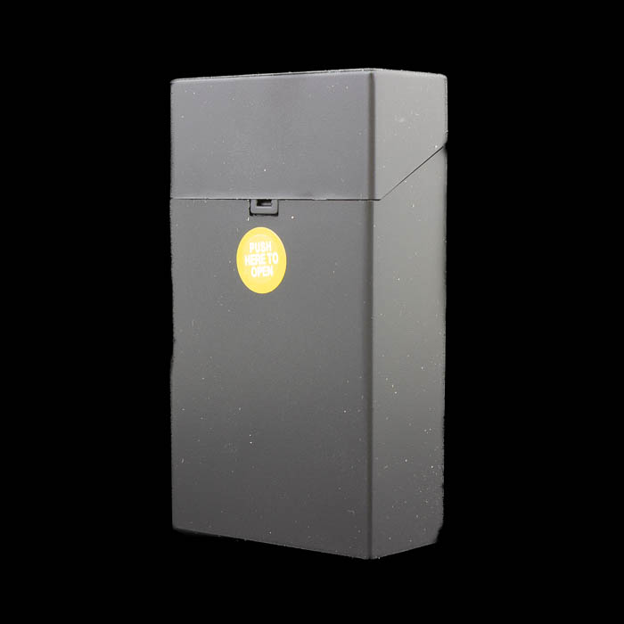 Metallic Finish Push Button Cigarette Case - 100mm - Black