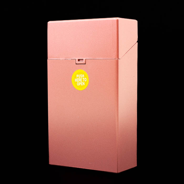 Metallic Finish Push Button Cigarette Case - 100mm - Copper