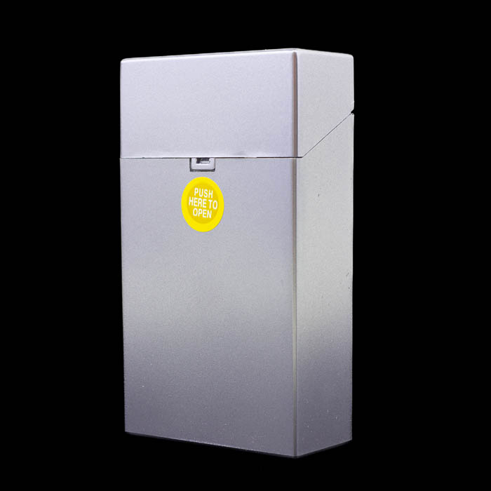 Metallic Finish Push Button Cigarette Case - 100mm - Violet