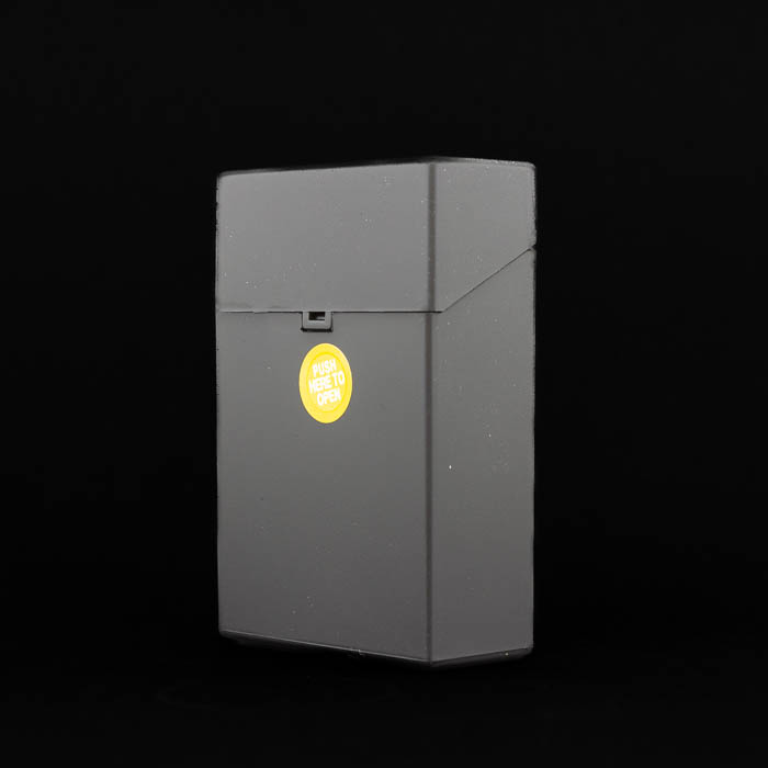 Metallic Push Button Cigarette Case - King - Black