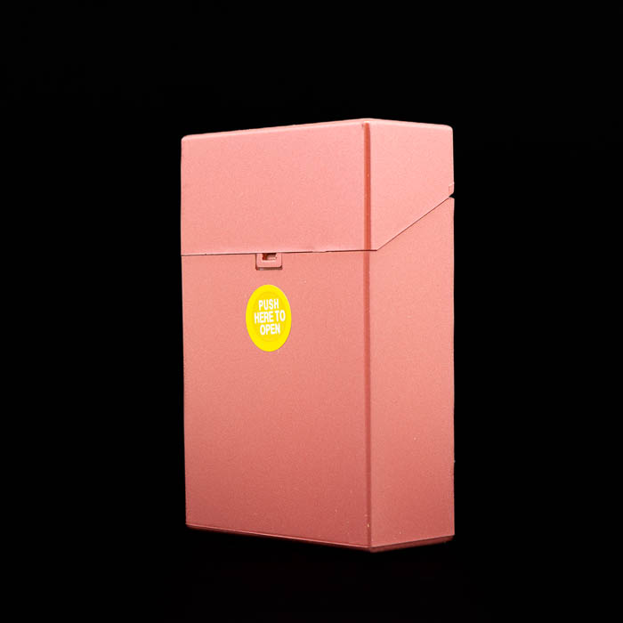 Metallic Push Button Cigarette Case - King - Copper