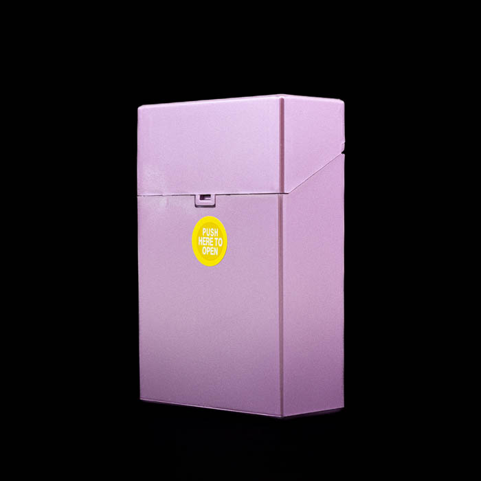Metallic Push Button Cigarette Case - King - Lavender