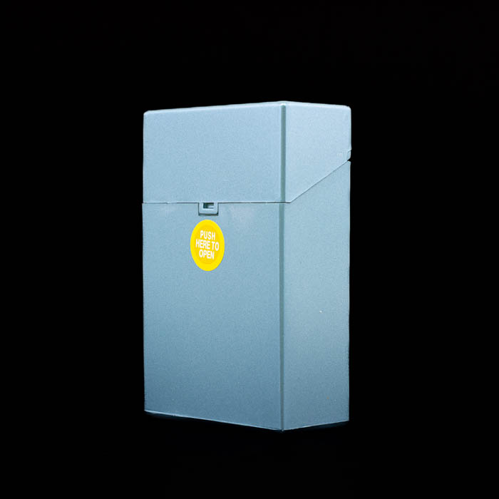 Metallic Push Button Cigarette Case - King - Stormcloud