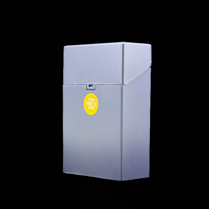 Metallic Push Button Cigarette Case - King - Violet