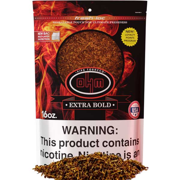 OHM Pipe Tobacco 1 lb (16oz) - Extra Bold