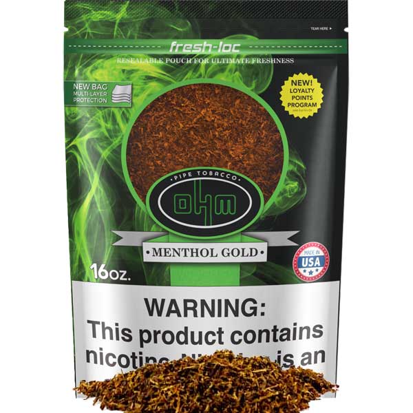 OHM Pipe Tobacco 1 lb (16oz) - Menthol Gold