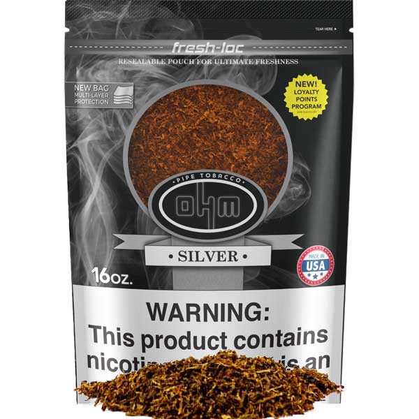 OHM Pipe Tobacco 1 lb (16oz) - Silver