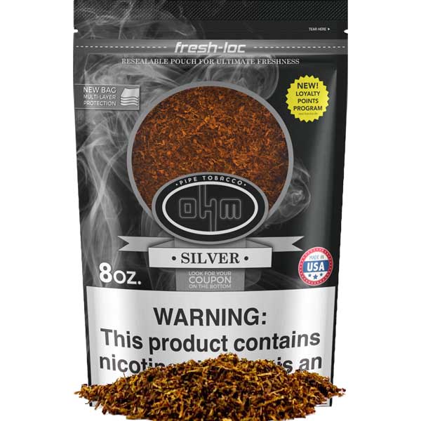 OHM Pipe Tobacco 8 oz - Silver