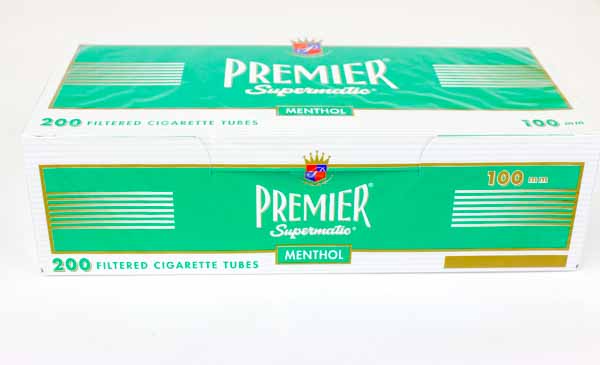 Premier tubes 200 ct. Menthol 100 mm