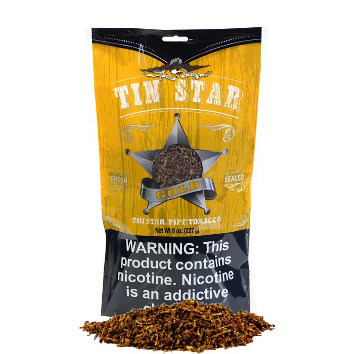 Tin Star Pipe Tobacco 8 oz - Gold