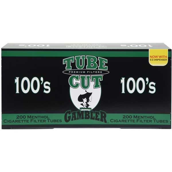 Gambler tubes 200 ct. TUBE CUT Menthol 100mm