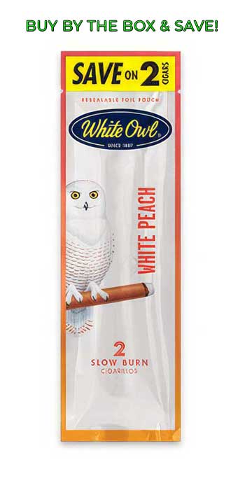 White Owl Foil Pouch Cigarillos - White Peach
