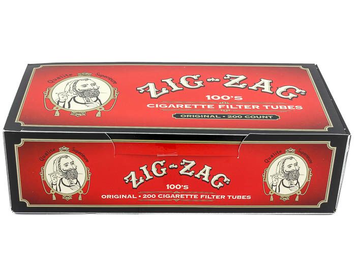 Zig Zag tubes 200 ct. Red 100 mm